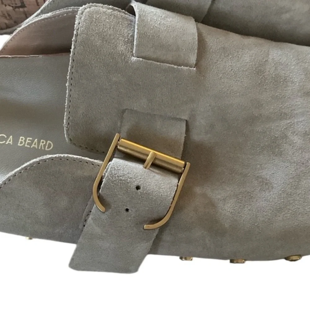 Veronica Beard Studded Suede Fern Clogs in Sand Sz 9 - Picture 5 of 5